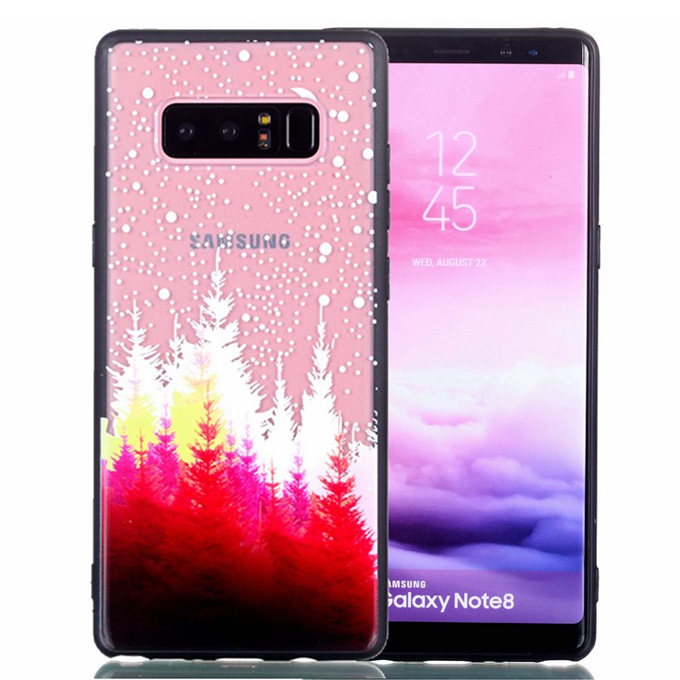 Rubberized Embossed PC + TPU Back Cover for Samsung Galaxy Note 8 SM-N950 - Forests-1