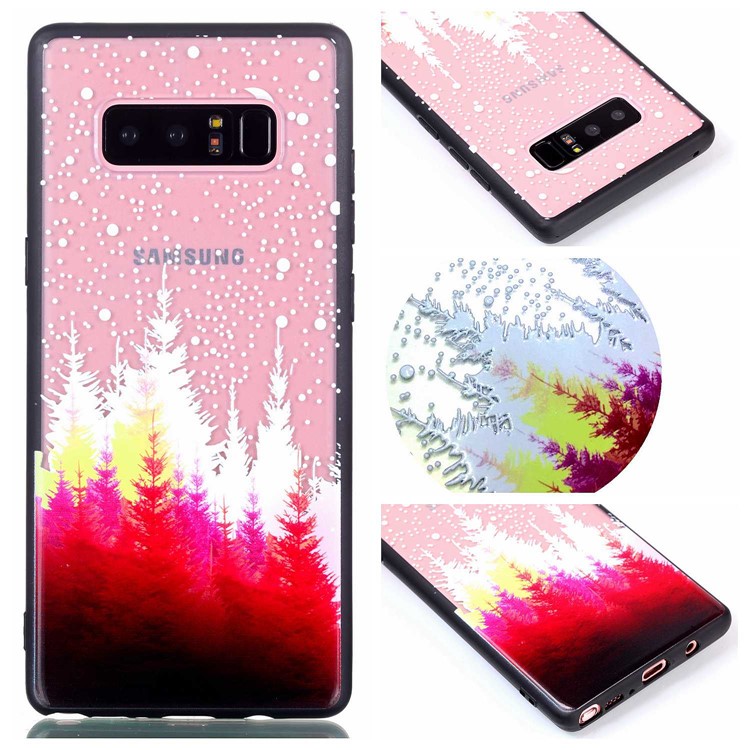 Rubberized Embossed PC + TPU Back Cover for Samsung Galaxy Note 8 SM-N950 - Forests-2