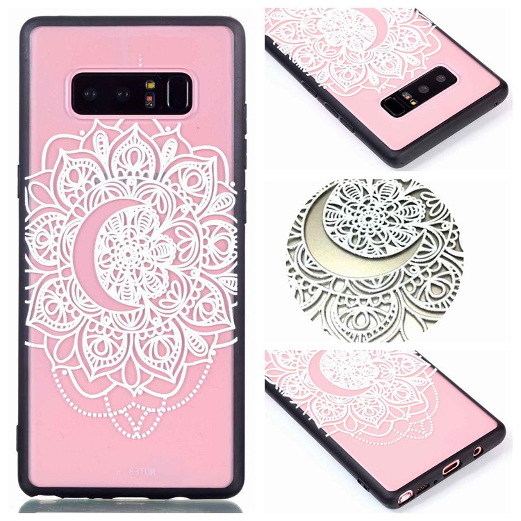 Rubberized Embossed PC + TPU Case Phone Accessory for Samsung Galaxy Note 8 SM-N950 - Pretty Flower-2