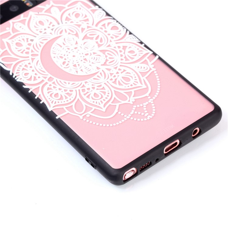 Rubberized Embossed PC + TPU Case Phone Accessory for Samsung Galaxy Note 8 SM-N950 - Pretty Flower-3