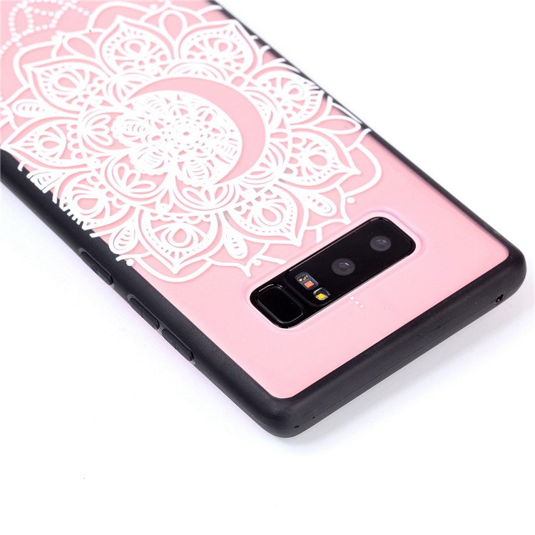 Rubberized Embossed PC + TPU Case Phone Accessory for Samsung Galaxy Note 8 SM-N950 - Pretty Flower-4