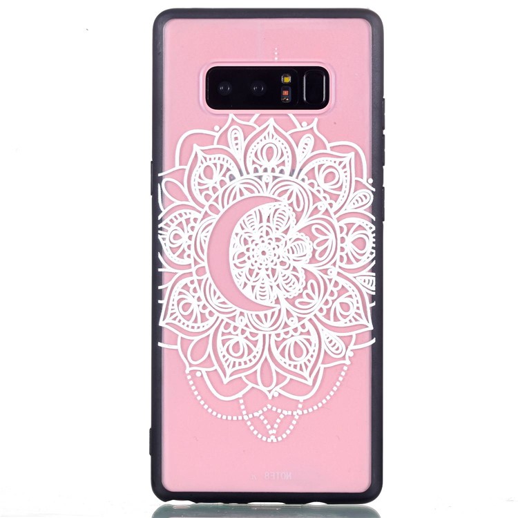 Rubberized Embossed PC + TPU Case Phone Accessory for Samsung Galaxy Note 8 SM-N950 - Pretty Flower-5
