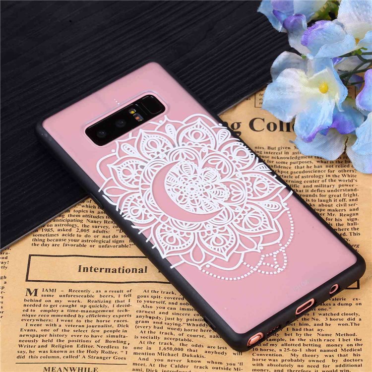 Rubberized Embossed PC + TPU Case Phone Accessory for Samsung Galaxy Note 8 SM-N950 - Pretty Flower-8