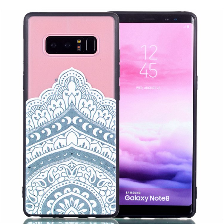 Rubberized PC + TPU Embossed Case for Samsung Galaxy Note 8 SM-N950 - Mandala-1