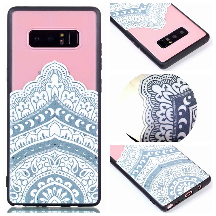 Rubberized PC + TPU Embossed Case for Samsung Galaxy Note 8 SM-N950 - Mandala-2