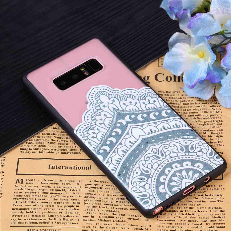 Rubberized PC + TPU Embossed Case for Samsung Galaxy Note 8 SM-N950 - Mandala-8