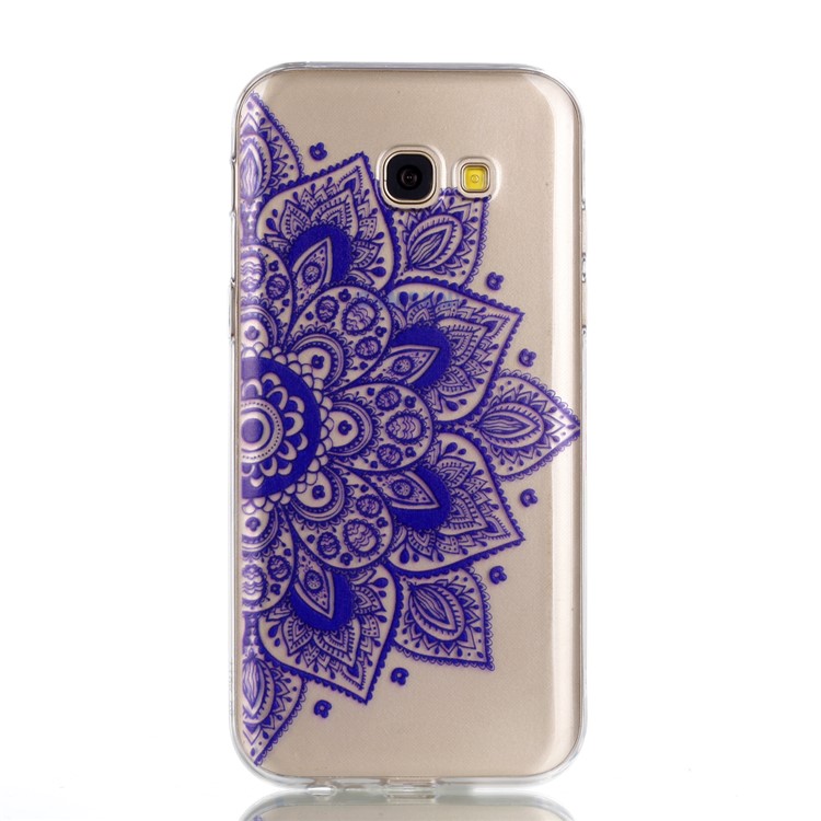 Pattern Printing TPU Soft Case for Samsung Galaxy A3 (2017) - Purple Flower-2