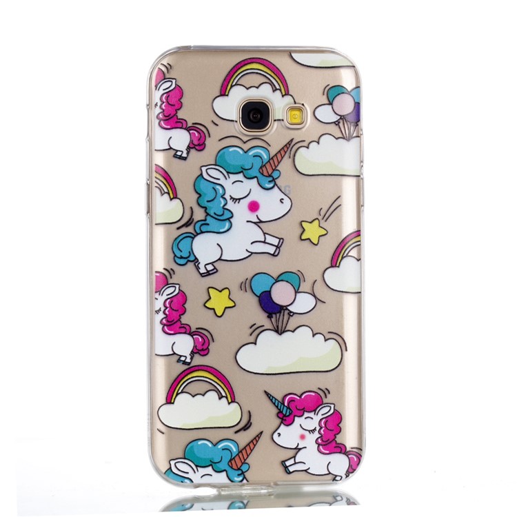 Pattern Printing TPU Shell Cover Case for Samsung Galaxy A3 (2017) - Cloud and Unicorn-2