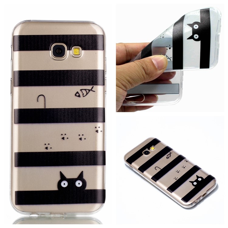 Pattern Printing TPU Cell Phone Shell for Samsung Galaxy A3 (2017) - Stripes Pattern-1