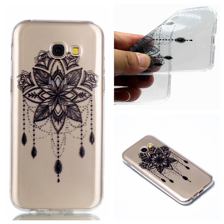 Pattern Printing TPU Shell Cover Case for Samsung Galaxy A5 (2017) SM-A520 - Flower Pattern-1