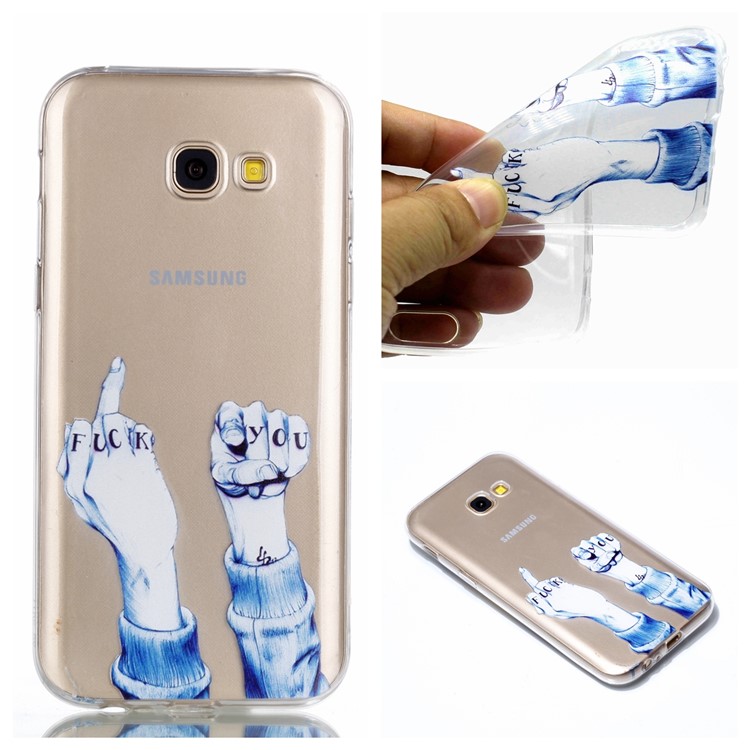 Pattern Printing TPU Shell Cover Case for Samsung Galaxy A5 (2017) SM-A520 - FUCK Pattern-1
