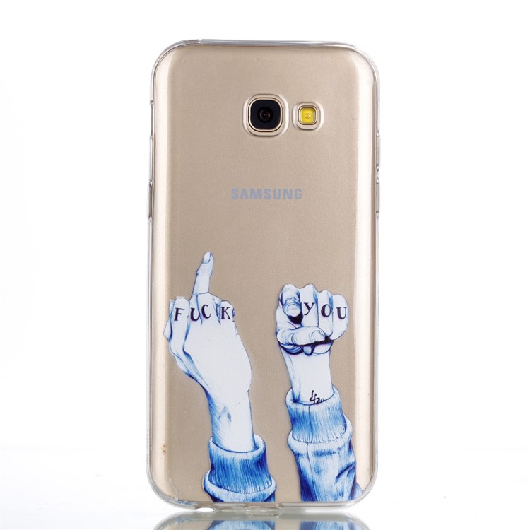 Pattern Printing TPU Shell Cover Case for Samsung Galaxy A5 (2017) SM-A520 - FUCK Pattern-2
