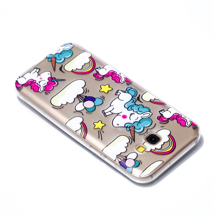 Pattern Printing TPU Case Accessory for Samsung Galaxy A5 (2017) SM-A520 - Cloud and Unicorn-3