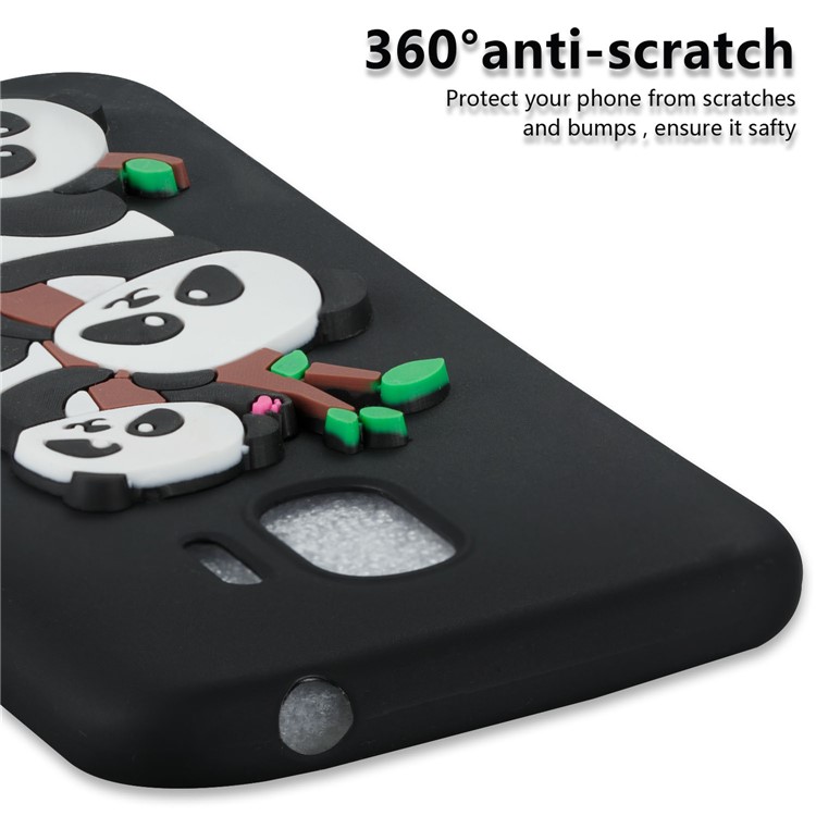 Lovely 3D Panda Pattern TPU Case for Samsung Galaxy J2 Pro 2018 - Black-4