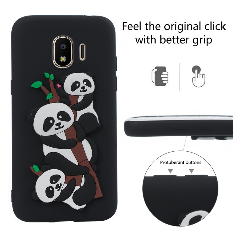 Lovely 3D Panda Pattern TPU Case for Samsung Galaxy J2 Pro 2018 - Black-5