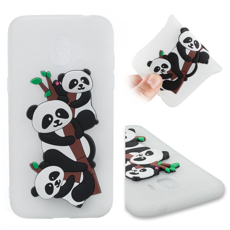 Lovely 3D Panda Pattern TPU Shell Case for Samsung Galaxy J2 Pro 2018 - White-1
