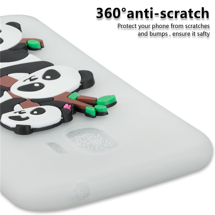 Lovely 3D Panda Pattern TPU Shell Case for Samsung Galaxy J2 Pro 2018 - White-4