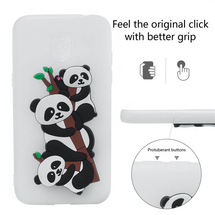 Lovely 3D Panda Pattern TPU Shell Case for Samsung Galaxy J2 Pro 2018 - White-5