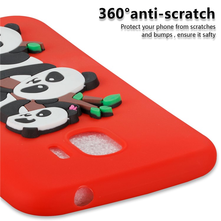 Lovely 3D Panda Pattern TPU Cover Case for Samsung Galaxy J2 Pro 2018 - Red-4
