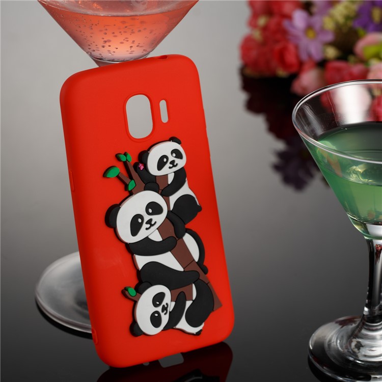 Lovely 3D Panda Pattern TPU Cover Case for Samsung Galaxy J2 Pro 2018 - Red-6