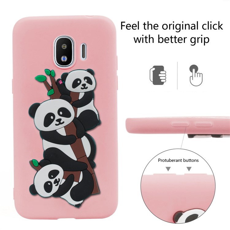 Lovely 3D Panda Pattern TPU Shell for Samsung Galaxy J2 Pro 2018 - Pink-4