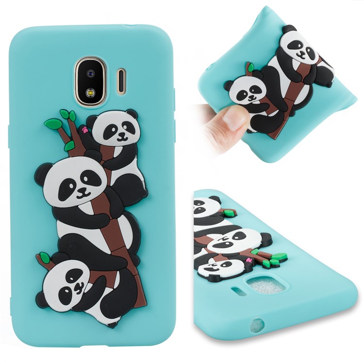 Lovely 3D Panda Pattern TPU Back Case for Samsung Galaxy J2 Pro 2018 - Baby Blue-1
