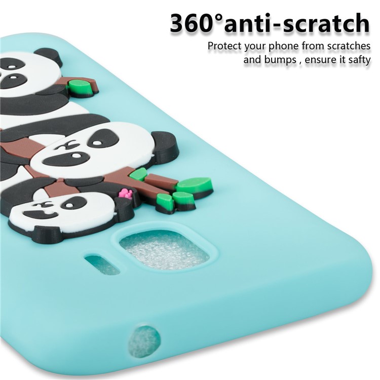 Lovely 3D Panda Pattern TPU Back Case for Samsung Galaxy J2 Pro 2018 - Baby Blue-4