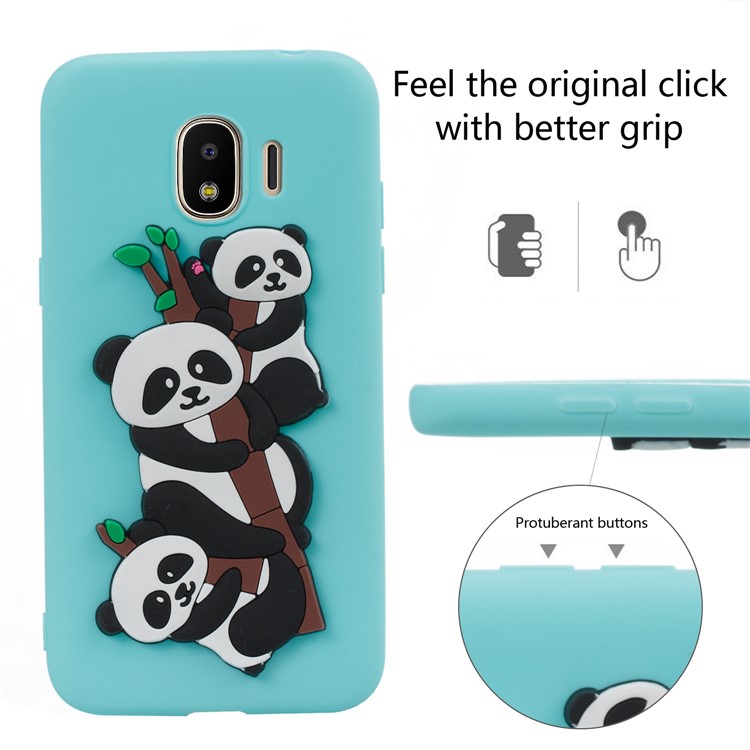 Lovely 3D Panda Pattern TPU Back Case for Samsung Galaxy J2 Pro 2018 - Baby Blue-5