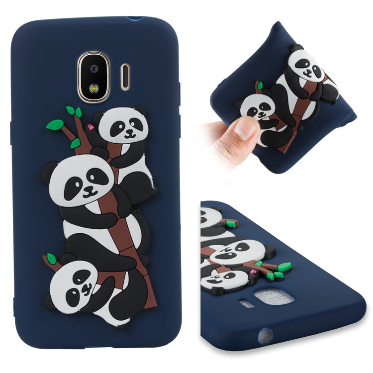 Lovely 3D Panda Pattern TPU Phone Case for Samsung Galaxy J2 Pro 2018 - Dark Blue-1