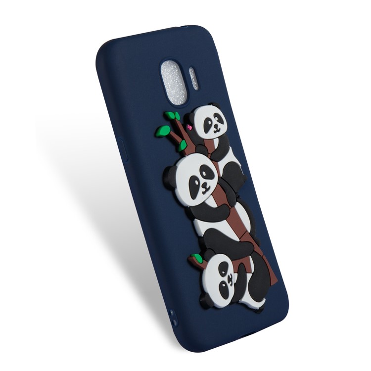 Lovely 3D Panda Pattern TPU Phone Case for Samsung Galaxy J2 Pro 2018 - Dark Blue-3
