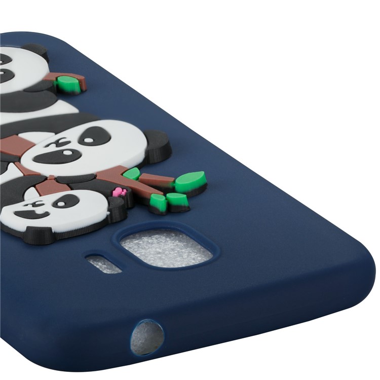 Lovely 3D Panda Pattern TPU Phone Case for Samsung Galaxy J2 Pro 2018 - Dark Blue-4