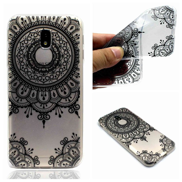 Pattern Printing Soft TPU Phone Case for Samsung Galaxy J5 Pro (2017) / J5 (2017) EU Version - Black Mandala-1