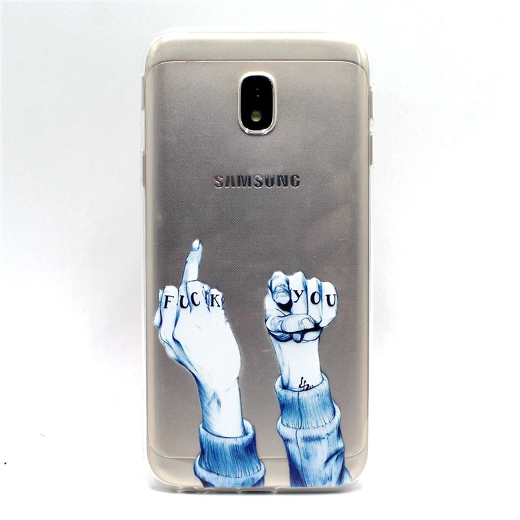 Pattern Printing Soft TPU Phone Accessory Case for Samsung Galaxy J5 Pro (2017) / J5 (2017) EU Version - Insulting Gestures-2