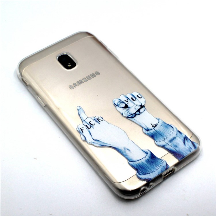 Pattern Printing Soft TPU Phone Accessory Case for Samsung Galaxy J5 Pro (2017) / J5 (2017) EU Version - Insulting Gestures-3