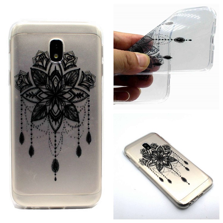 Pattern Printing TPU Gel Back Thin Case for Samsung Galaxy J3 (2017) EU Version / J3 Pro (2017) - Flowers Pattern-1