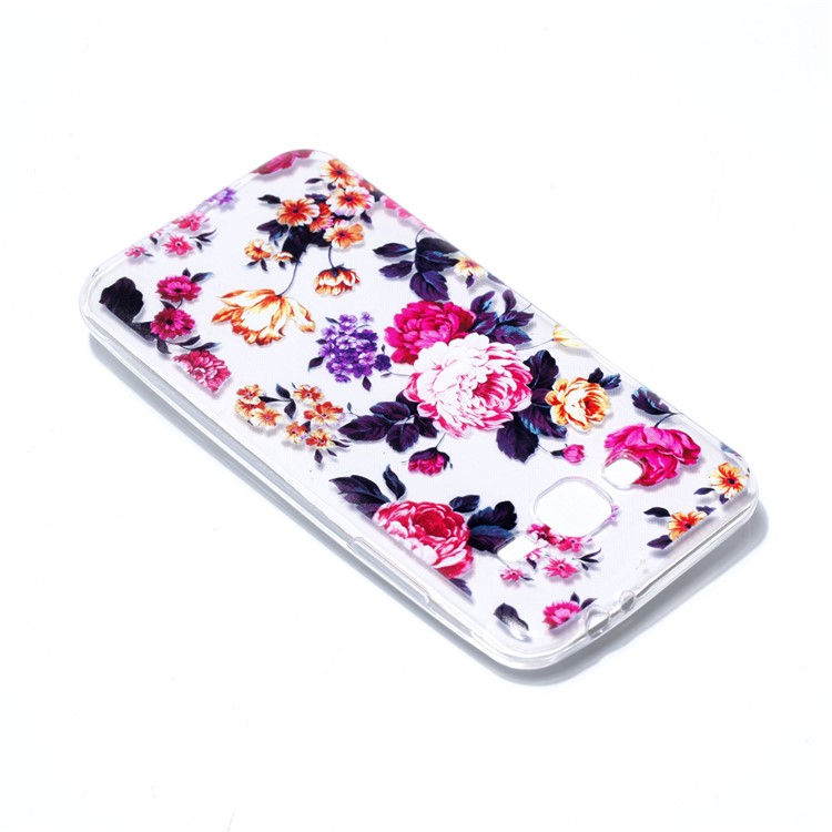 Pattern Printing Soft TPU Phone Cover for Samsung Galaxy J3 (2016) / J3 - Peony-4