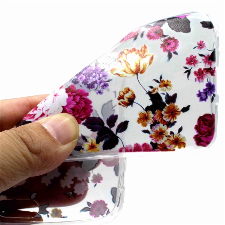 Pattern Printing Soft TPU Phone Cover for Samsung Galaxy J3 (2016) / J3 - Peony-5