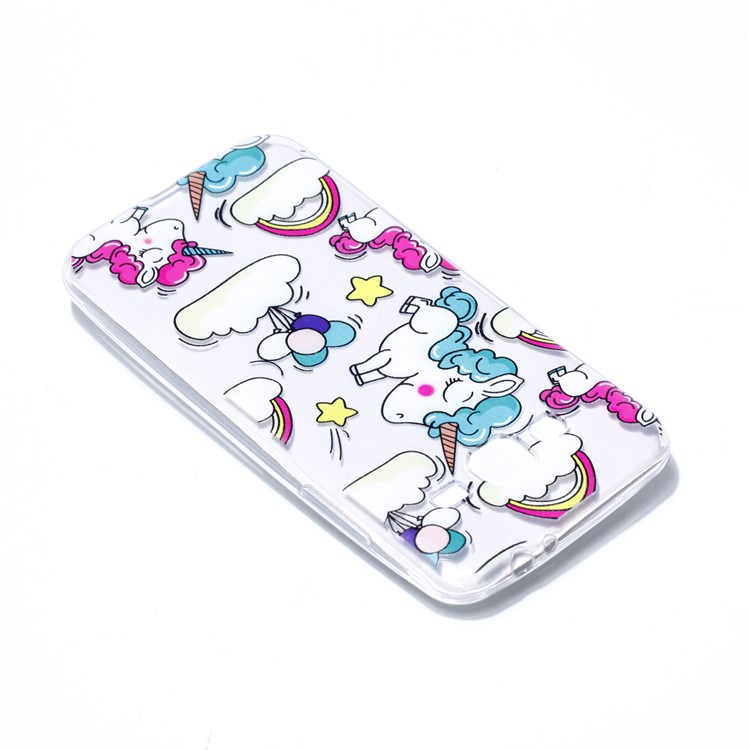 Pattern Printing Soft TPU Phone Shell for Samsung Galaxy J3 (2016) / J3 - Shy Unicorns-4