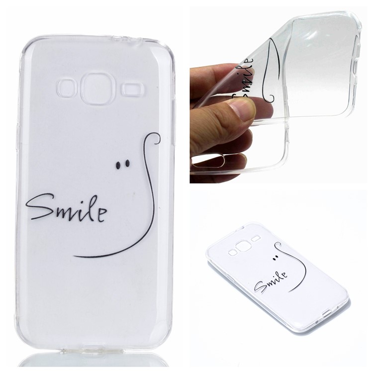 Pattern Printing Soft TPU Phone Case for Samsung Galaxy J3 (2016) / J3 - Smile-1