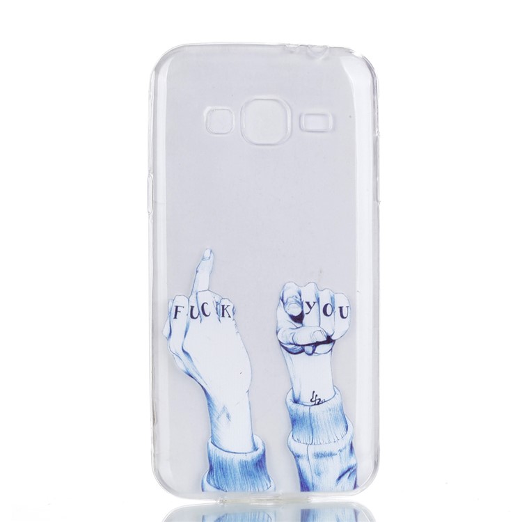 Pattern Printing Soft TPU Mobile Shell for Samsung Galaxy J3 (2016) / J3 - Hand Gesture-2