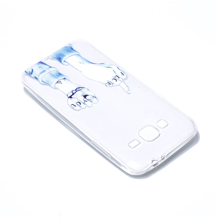 Pattern Printing Soft TPU Mobile Shell for Samsung Galaxy J3 (2016) / J3 - Hand Gesture-4