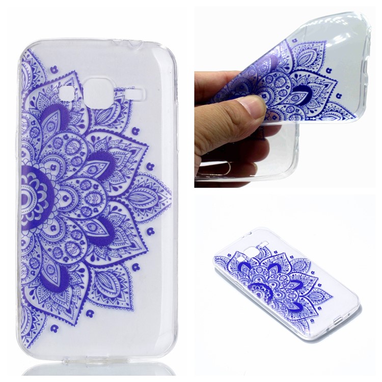 Pattern Printing Soft TPU Cover Protector for Samsung Galaxy J3 (2016) / J3 - Mandala Flower-1