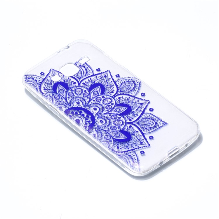 Pattern Printing Soft TPU Cover Protector for Samsung Galaxy J3 (2016) / J3 - Mandala Flower-3