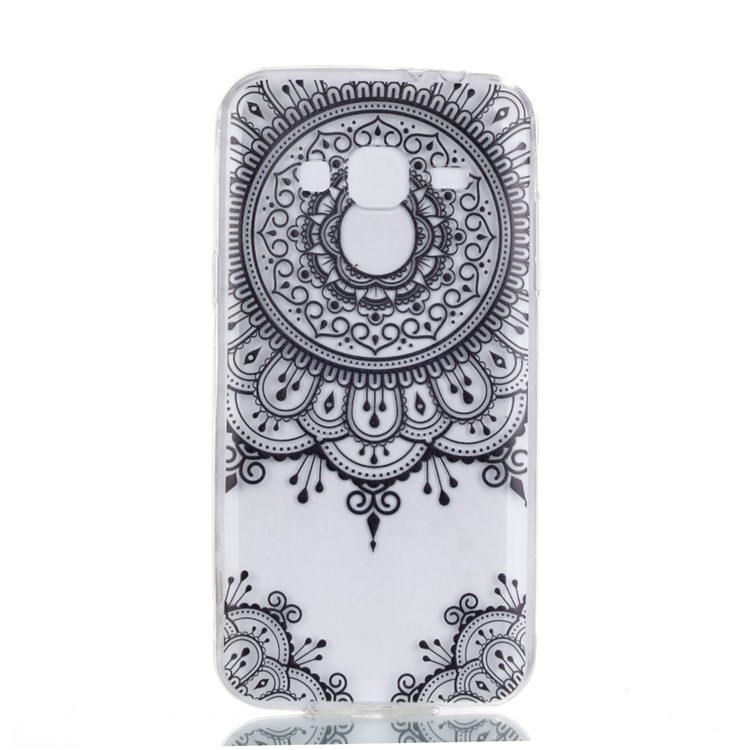 Pattern Printing Soft TPU Cellphone Case for Samsung Galaxy J3 (2016) / J3 - Lace Flower-2