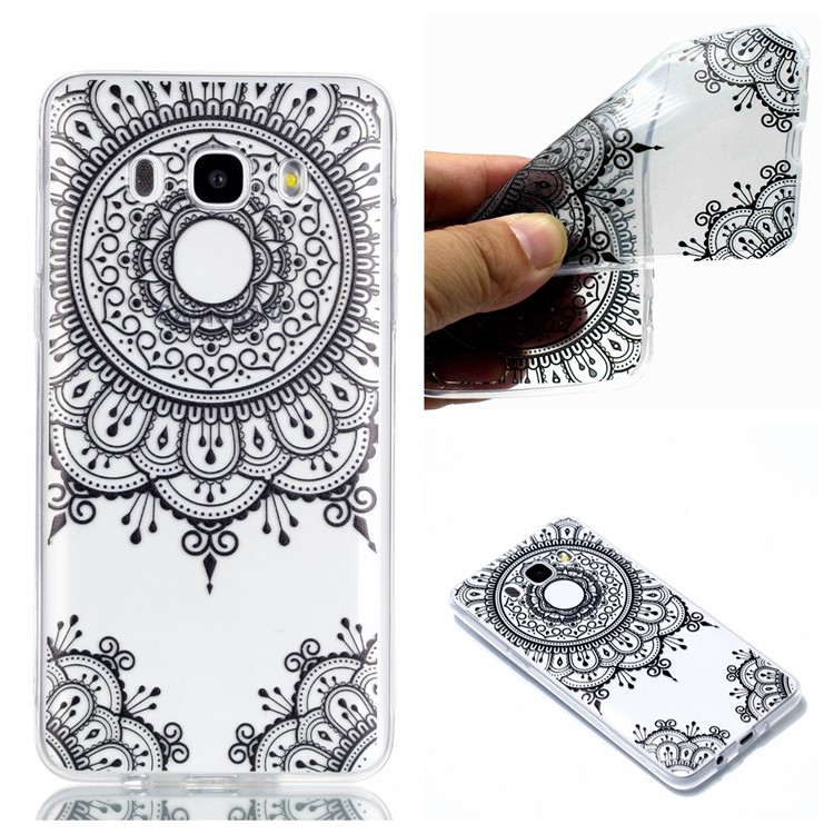 Ultra Thin Patterned Soft TPU Casing for Samsung Galaxy J5 (2016) SM-J510 - Lace Pattern-1