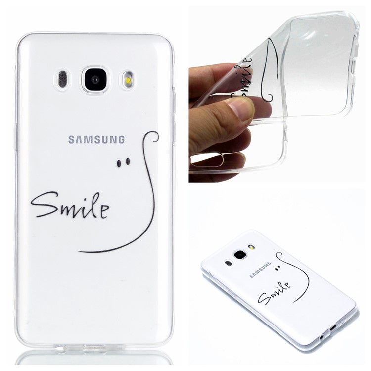 Ultra Thin Patterned Soft TPU Cell Phone Cover for Samsung Galaxy J5 (2016) SM-J510 - Smile-1