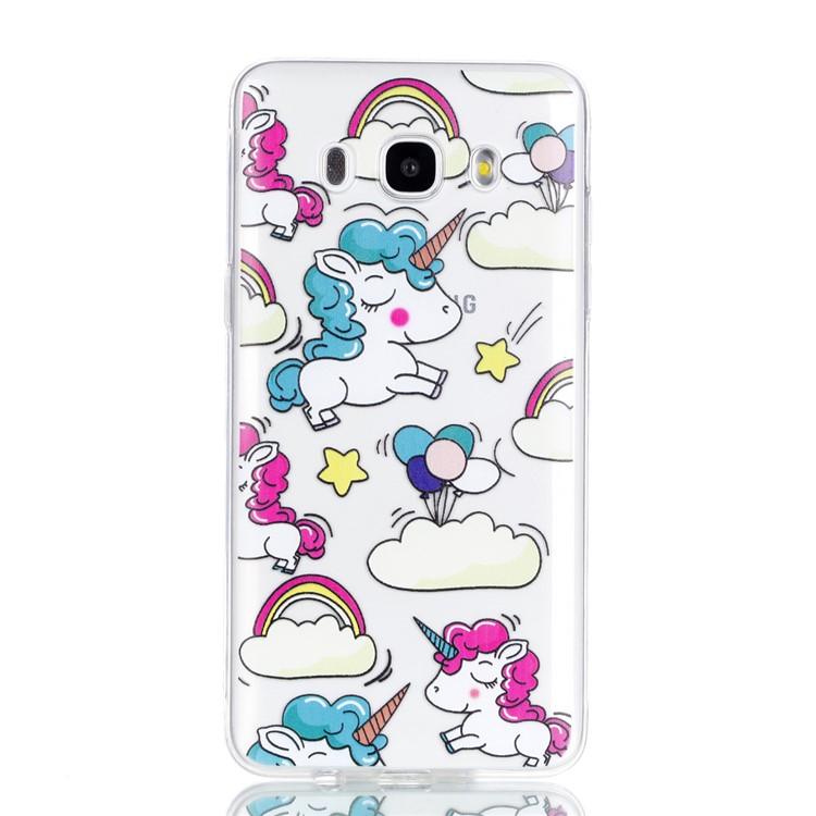Ultra Thin Patterned Soft TPU Mobile Phone Shell for Samsung Galaxy J5 (2016) SM-J510 - Shy Unicorns-2