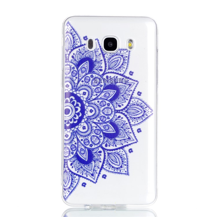 Ultra Thin Patterned Soft TPU Shell for Samsung Galaxy J7 (2016) SM-J710 - Half Flower-2