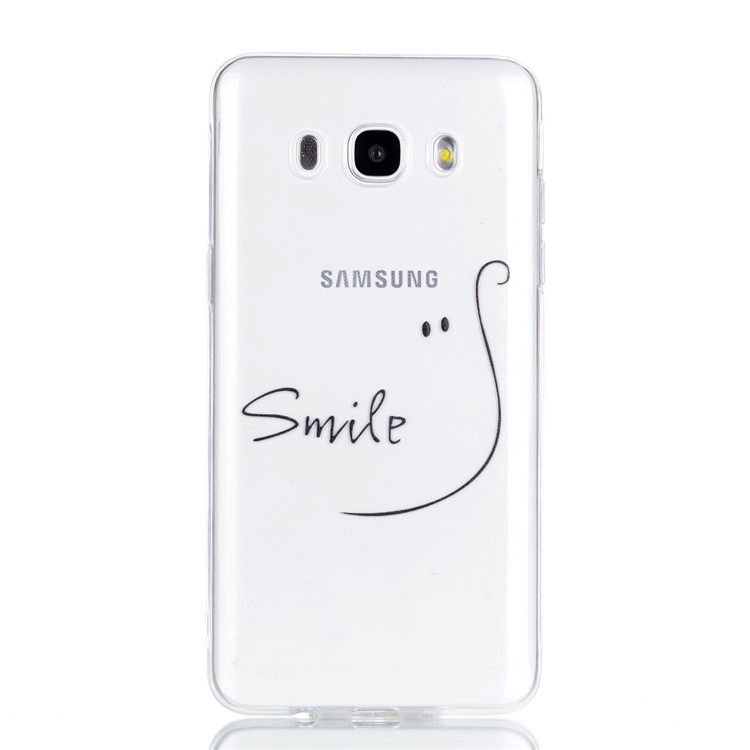 Ultra Thin Patterned Soft TPU Cell Phone Cover for Samsung Galaxy J7 (2016) SM-J710 - Smile-2