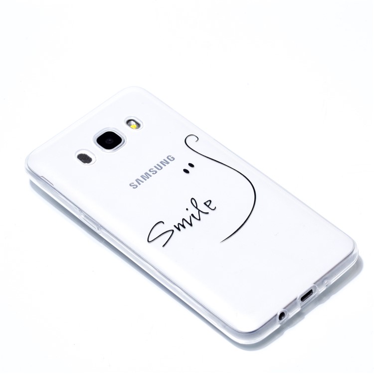 Ultra Thin Patterned Soft TPU Cell Phone Cover for Samsung Galaxy J7 (2016) SM-J710 - Smile-3